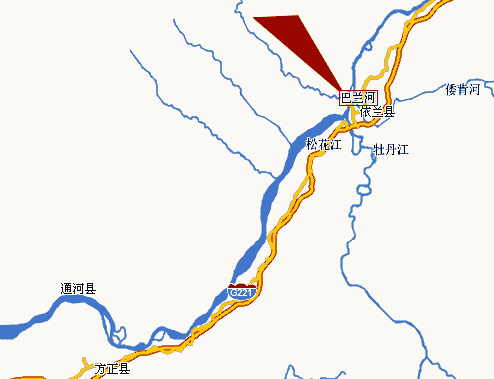 バレン河付近の地図